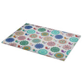 Singing Bird und Mandala Folk Art Pattern Schneidebrett (Ecke)