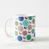 Singing Bird und Mandala Niedliches Folk Art Muste Kaffeetasse (Links)