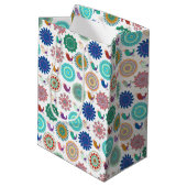 Singing Bird und Mandala Niedliches Folk Art Muste Mittlere Geschenktüte (Rückseite Schrägansicht)