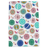 Singing Bird und Mandala Niedliches Folk Art Muste Mittlere Geschenktüte (Vorderseite)