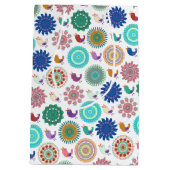 Singing Bird und Mandala Niedliches Folk Art Muste Mittlere Geschenktüte (Rückseite)