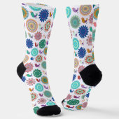 Singing Bird und Mandala Niedliches Folk Art Muste Socken (Gewinkelt)