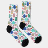 Singing Bird und Mandala Niedliches Folk Art Muste Socken (Rechts)