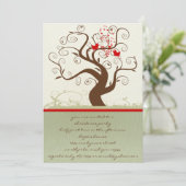 Singing Bird Wood Grain Tree Weihnachtsessen Einladung (Stehend Vorderseite)