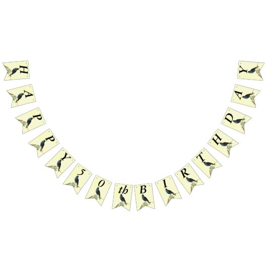 Singing Birthday Black Bird Branch Raupe Wimpelkette (Alle)