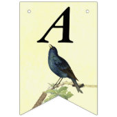 Singing Birthday Black Bird Branch Raupe Wimpelkette (Zweite Fahne)