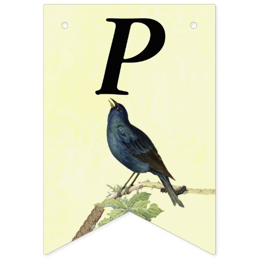 Singing Birthday Black Bird Branch Raupe Wimpelkette (Dritte Fahne)