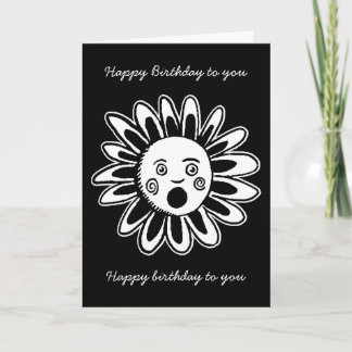 Singing Blume - Happy Birthday Song - Black Karte