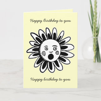 Singing Blume - Happy Birthday Song - Blassgelb Karte