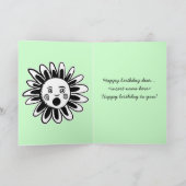 Singing Blume - Happy Birthday Song - Blassgrün Karte (Innenseite)