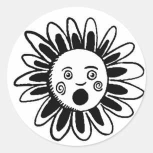 Singing-Blume Runder Aufkleber