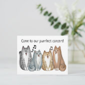 Singing Cat Quartet Konzert Einladung personalisie (Stehend Vorderseite)