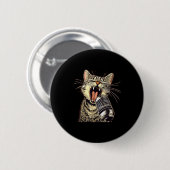 Singing Cat With Karaoke Mic Costume  Button (Vorne & Hinten)