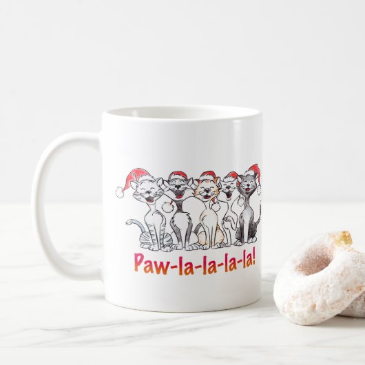 Singing Christmas Cats with Santa Hats Kaffeetasse (Mit Donut)
