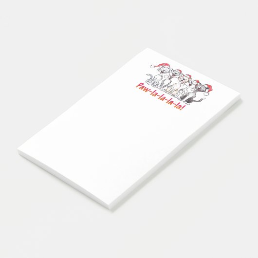 Singing Christmas Cats with Santa Hats Post-it Klebezettel (angewinkelt)