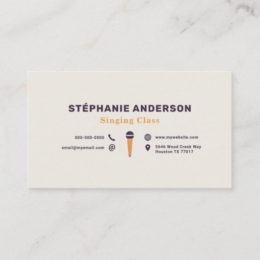 Singing Class Visitenkarte (Rückseite)