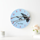Singing Crow Raven Wall Clock Große Wanduhr (Zuhause)