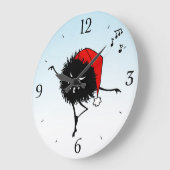 Singing Dancing Evil Christmas Bug Große Wanduhr (Winkel)