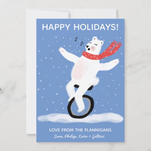 Singing Einrad Polar Bären Weihnachten Custom (Vorderseite)