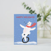 Singing Einrad Polar Bären Weihnachten Niedliche C (Stehend Vorderseite)