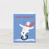 Singing Einrad Polar Bären Weihnachten Punny Custo (Vorderseite)