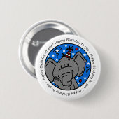 Singing Elephant Birthday Button (Vorne & Hinten)