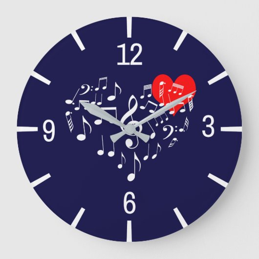 Singing Heart one-of-a-kind Große Wanduhr (Vorderseite)