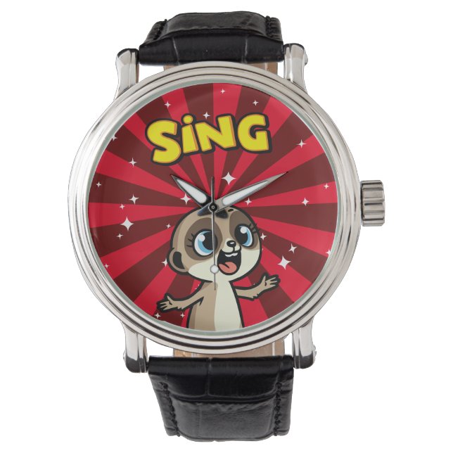 Singing Meerkat Armbanduhr (Vorderseite)