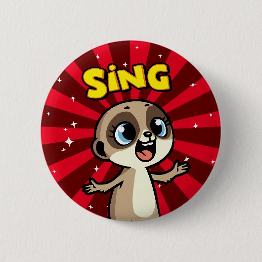 Singing Meerkat Button (Vorderseite)