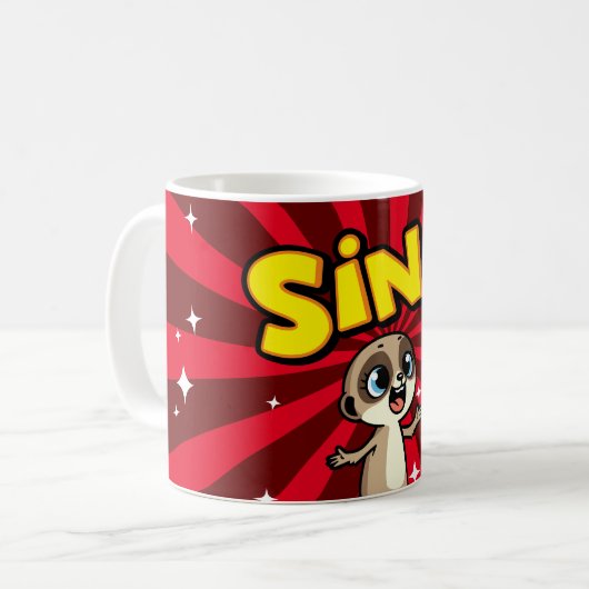 Singing Meerkat Kaffeetasse (Vorderseite Links)