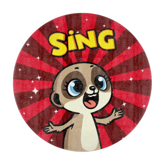 Singing Meerkat Schneidebrett (Vorderseite)
