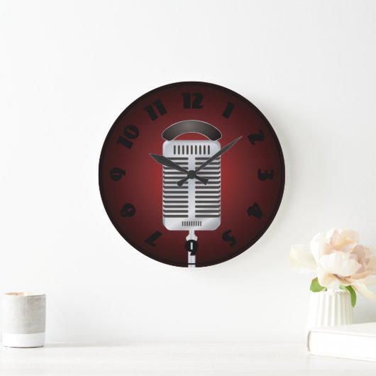 Singing Microphone Clock Große Wanduhr (Zuhause)