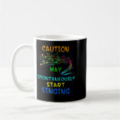Singing Music Lover T Shirt Gift - Caution May Sta Kaffeetasse (Links)