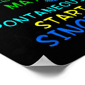 Singing Music Lover T Shirt Gift - Caution May Sta Poster (Ecke)