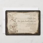 Singing Musical Notes Vintag Love Birds Hochzeit Einladung (Vorderseite)