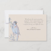 Singing Nightingale Beerdigung Danke-Card Dankeskarte (Vorderseite)