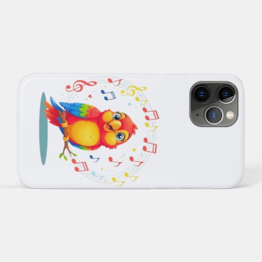 **Singing Parrot – Cute Parrot Singing Illustratio Case-Mate iPhone Hülle (Rückseite (Horizontal))