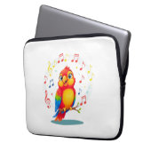 **Singing Parrot – Cute Parrot Singing Illustratio Laptopschutzhülle (Vorderseite Links)