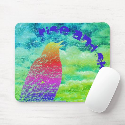 Singing Rainbow Bird mit Ihrem Text Mousepad (Mit Mouse)
