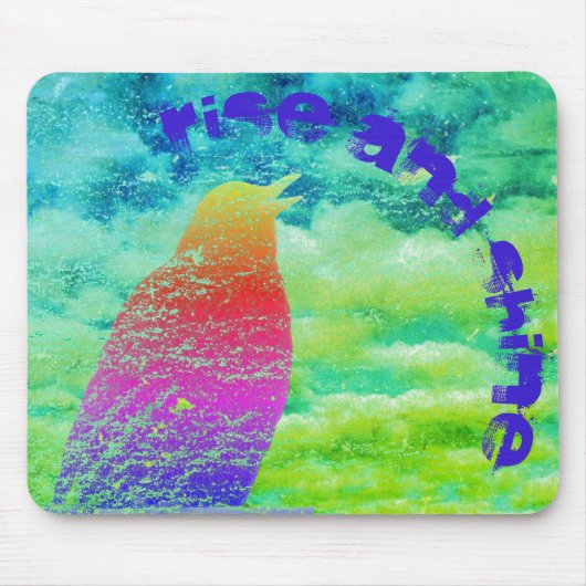 Singing Rainbow Bird mit Ihrem Text Mousepad (Vorne)