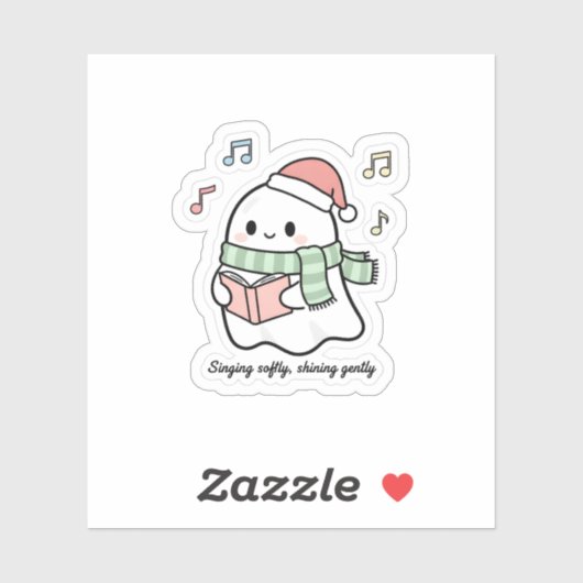 Singing Softly Shining Gently Sticker | Cute Ghost (Blatt)