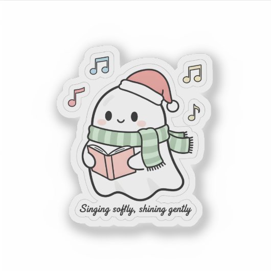 Singing Softly Shining Gently Sticker | Cute Ghost (Vorderseite)