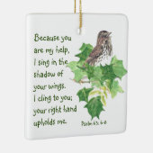 Singing Sparrow Bird Bible Scripture Keramikornament (Rechts)