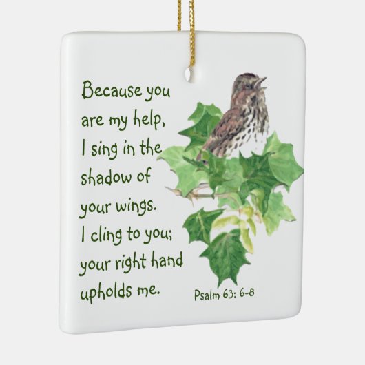 Singing Sparrow Bird Bible Scripture Keramikornament (Rechts)