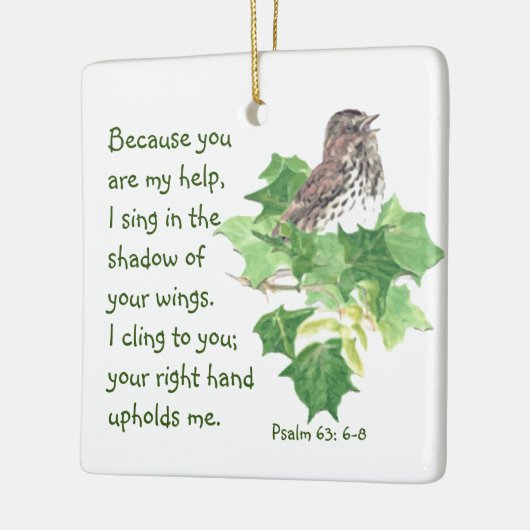 Singing Sparrow Bird Bible Scripture Keramikornament (Links)