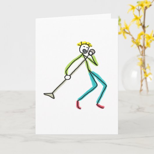 Singing Stickman Karte (Gelbe Blume)