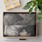 Singing Woman Wrapped in Musical Notes Decoupage Seidenpapier (Geschenk)