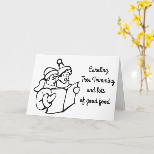 SINGKAROLS, FREUNDE UND FAMILIE "ES IST WEIHNACHTE KARTE (Gelbe Blume)