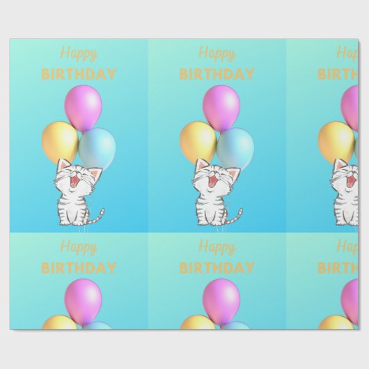 SINGKITTEN GLÜCKLICH GEBURTSTAG GESCHENKPAPIER (Flach)