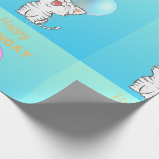 SINGKITTEN GLÜCKLICH GEBURTSTAG GESCHENKPAPIER (Ecke)